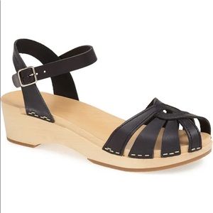 Swedish Hasbeens Cross Strap Debutant Sandals 8/38